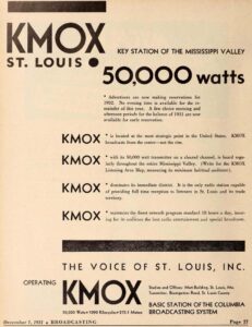 KMOX Ad 1931